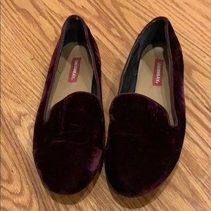 Union Bay Burgundy Velvet Flats